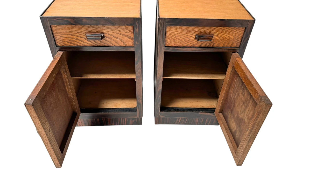 Two Art Deco Modernist Nightstands or Bedside Tables, 1920s 2